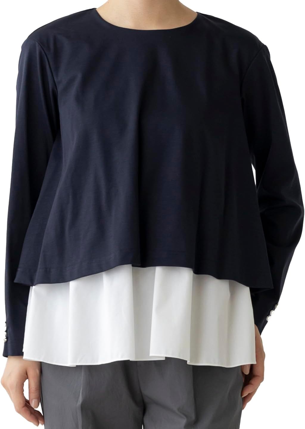 ヨーコチャン　Aラインプルオーバー　ブラウス　ピンク　長袖　ゆったり大きめ ヨーコチャン Aラインプルオーバー ブラウス ピンク 長袖 ゆったり